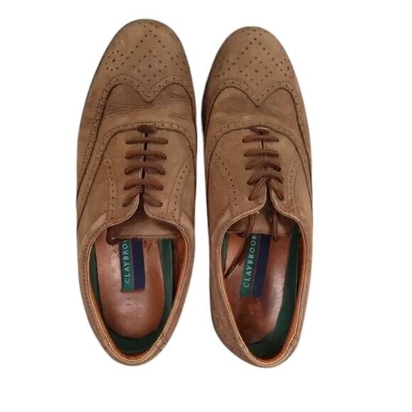 Claybrooke Shoes Mens 10.5 Oxford Wingtip Formal Classic Leather Montana Brown main image 2